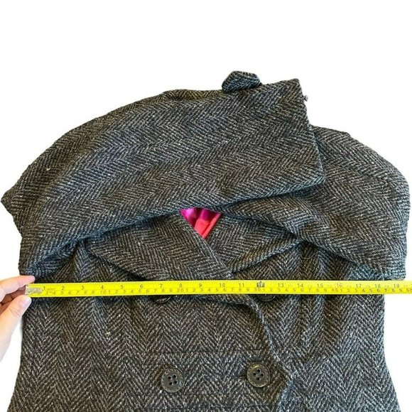 Trina Turk Wool Blend Gray Double Breasted Peacoat Coat Jacket Womens 8 - Picture 4 of 5
